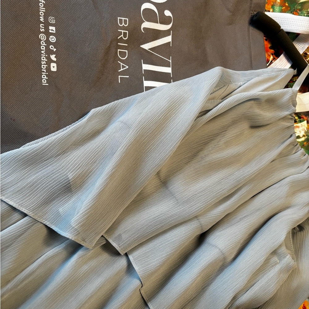David's Bridal Jr Bridesmaid Dress. Dusty Sage. Size 8